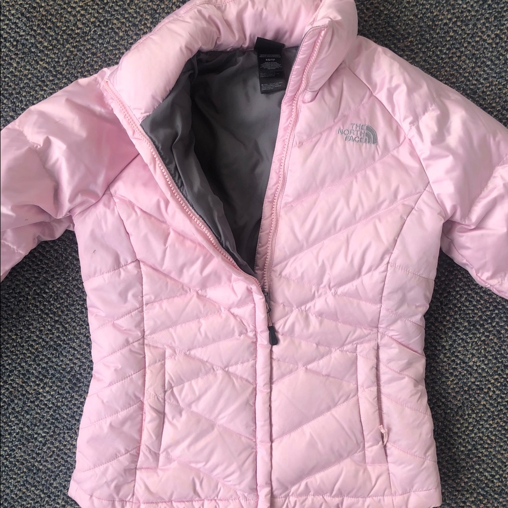 North face pink winter coat
